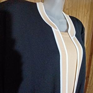 Exclusively misook 1X two piece tank with open cardigan Black and Yellow